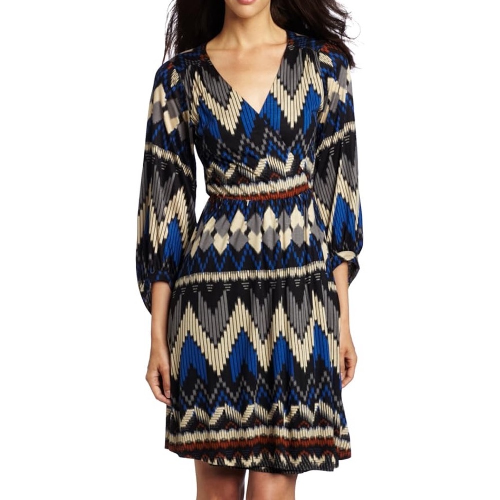 Velvet by Graham and Spencer Flander Geometric Print Wrap Dress